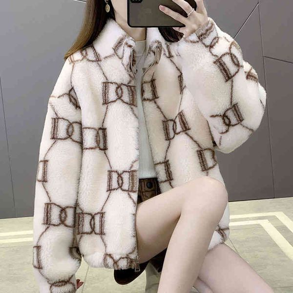 

women's jackets sheep shearing jacket women new outer wear winter loose hooded fur one lamb wool coat pj9q, Black;brown