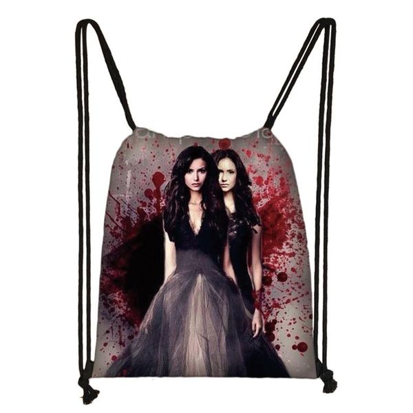 

backpack vampire diaries drawstring bag daily casual knapsack bags storage