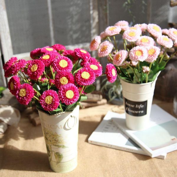 

5pcs artificial silk chrysanthemum bouquet sunflower branches home wedding party garden handicraft decoration daisy floral decorative flower