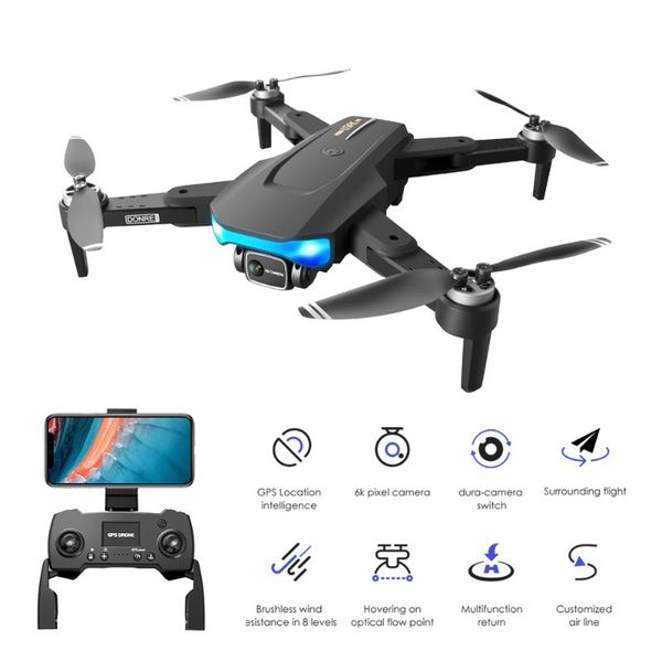 Дроны Professional 6k GPS 5G WiFi FPV RC Drone 1km Междунистичная камера дистанционного управления Dron бесщеточный складной Quadcopter