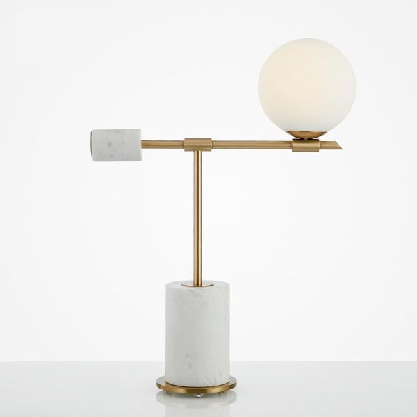 

table lamps post-modern minimalist marble lamp nordic creative model room bedroom bedside desk glass ball sphere deco light