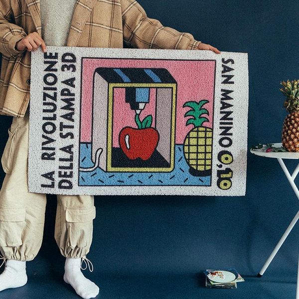 

carpets cartoon home bedroom floor mat art carpet letter non-slip ottoman corridor family entrance door living room decoration