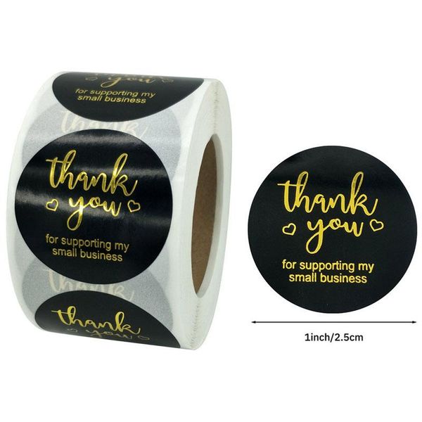 

gift wrap 500pcs/roll gold stamping tags birthday present thank you love design stickers jars goods classification sign labels