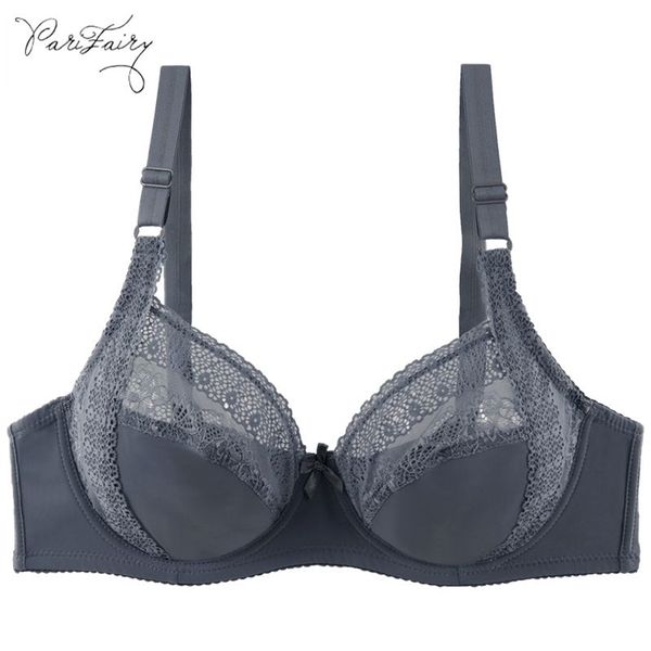 PairFairy Damen Perspective Lace Ungefütterter BH Sexy Bralette Dessous D E F Cup Floral Brassiere Sexy Unterwäsche Plus Size 80-105 211110