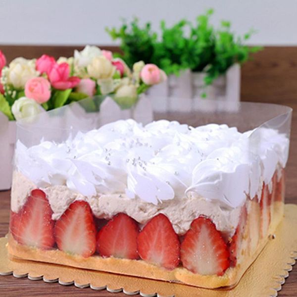 

cake tools transparent mousse dessert surrounding hard bounded decorative sheet film around edges opp plastic band