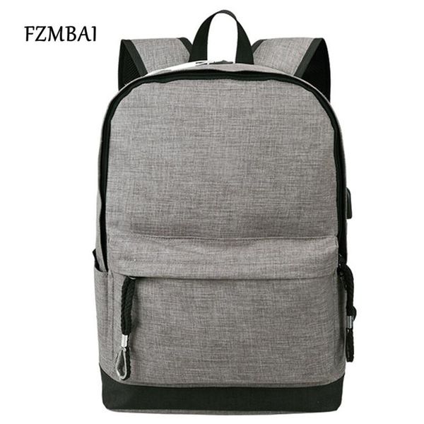 

backpack fzmbai multi-function students backpacks men's double shoulder bags with usb charging port leisure canvas ruchsacks