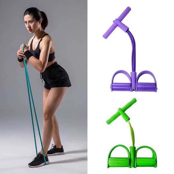 

indoor fitness resistance bands exercise equipment elastic up pull rope gym workout sport 4 tube pedal ankle puller