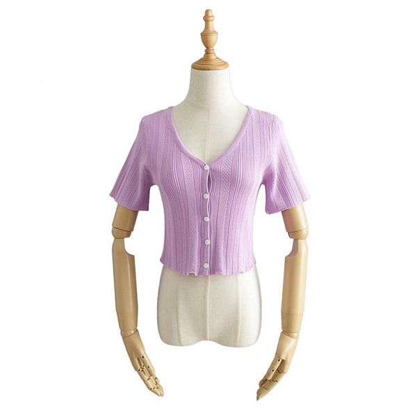 

women's tanks & camis ms c388ns led show in europe and the v zero hollow out short sleeve cardigan knitting agaric, White