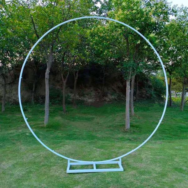 

party decoration circle wedding arch background wrought iron shelf decorative props diy round flower with frame moon