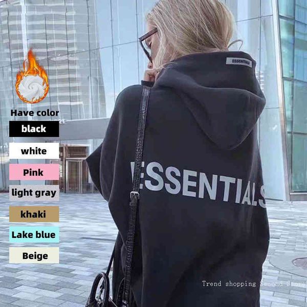 

men's and women's hoodie, reflective sweater, 100% cotton, 21ss, Black