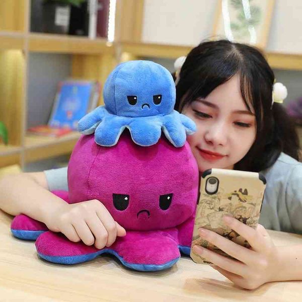 

gift ocs double-sided pendant mood change plush toy bag face small flip
