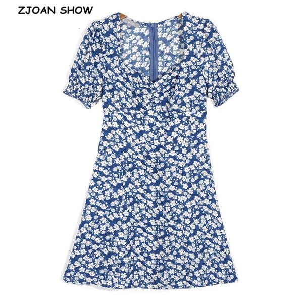 

casual dresses summer square collar short sleeve floral print dress french package hips a line elegant women party slim fit vestid, Black;gray