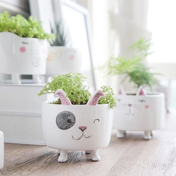 

vases miz 1 piece vase cute animal figure ceramic for plants home garden decoration accessories small pot gift friends