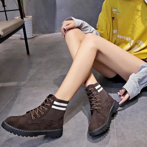 

boots plush warm snow lace up flat women winter 2021 fur ankle for u11-91, Black