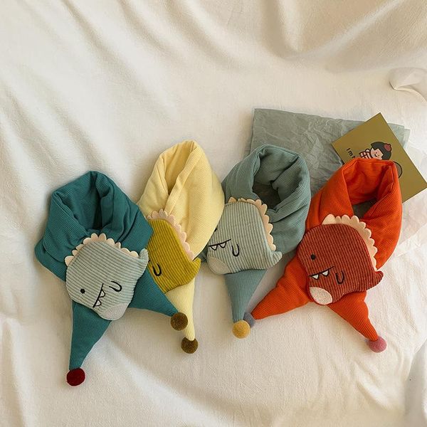 

scarves 72-10cm cute autumn winter cartoon dinosaur animal collar baby warm ring scarf for girl kid boy clothing accessories, Blue;gray