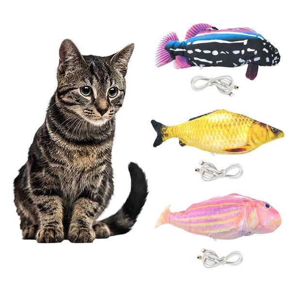 

" usb electric interactive cat toy wagging realistic plush for pets toys