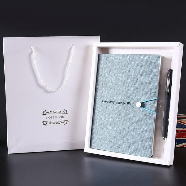

creative notepad gift set business office pu leather notebook strap buckle student diary notebooks notepads, Purple;pink