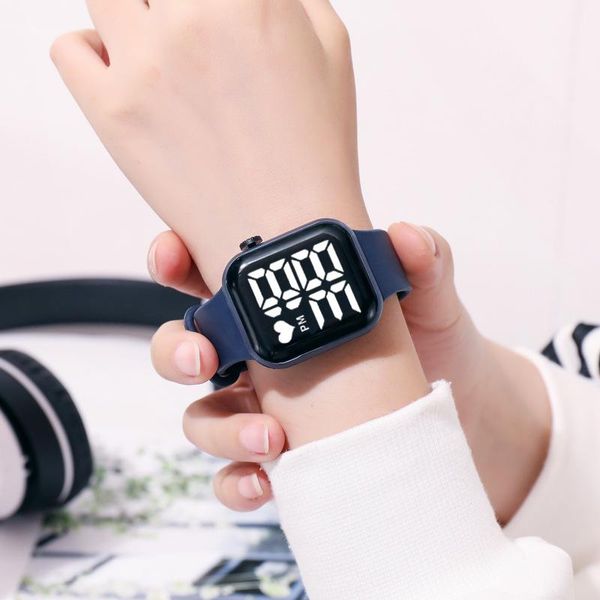 

wristwatches the love watch led electronic square touch swimming waterproof children's bracelet fashionable and simple, Slivery;brown