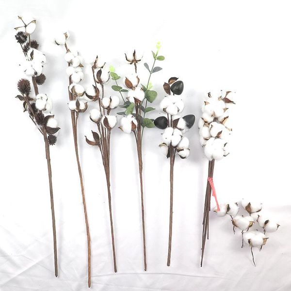 

decorative flowers & wreaths artificial natural artist dried cotton diy wedding birthday gift bouquet halloween christmas year decoration