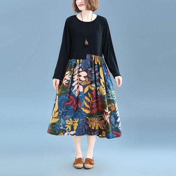 

casual dresses baggy shirt dress plus size women elegant vintage cotton linen long sleeve femme midi vestidos robe de mujer, Black;gray