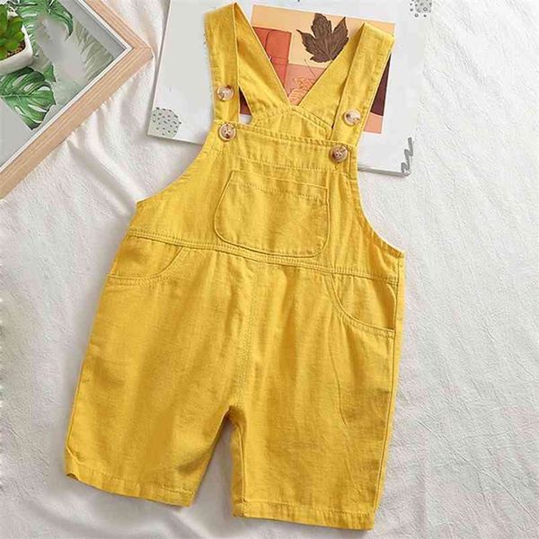 

summer kids clothes boy overalls shorts toddler jumpsuits for girls baby pants children costume 210528, Blue