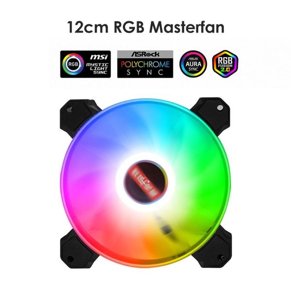 

fans & coolings 120mm pc case fan addressable rgb argb silent cooling with 2 hydraulic bearings for deskcomputer accessories