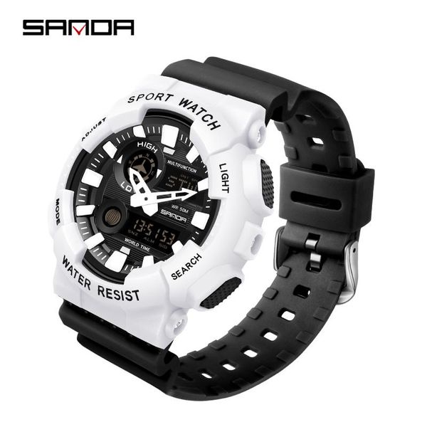 Armbanduhren Digitaluhr Schwimmen 50m Wasserdichte Sanda LED Uhren Timing Week Anzeigen Wecker Wecker Männer Sport Relogio