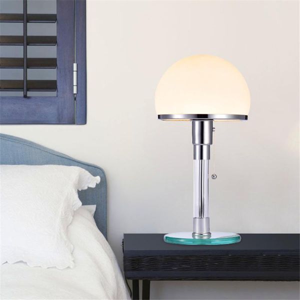 

post-modern decor led table lamp wilhelm wagenfeld bauhau lamps desk lights bedroom bedside lusters glass light fixture
