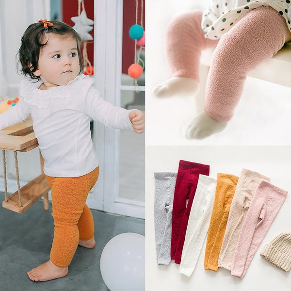 

trousers baby girl pant warm soft fleece elastic candy color toddler clothing 0-3t winter fall legging infant boy pants, Blue
