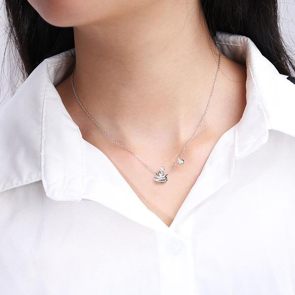 

pendant necklaces s925 sterling silver high-quality diamond-studded christmas tree women's necklace, suitable for holiday gifts