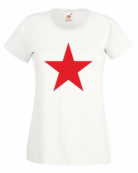 

red star women's fit t-shirt - as worn by sharon tate in 1967, madmen, White;black