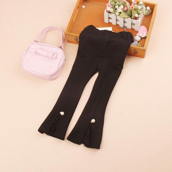 

trousers girls leggings 2021 autumn fashion patchwork flare pants children clothing kids girl age 2-16y, Blue