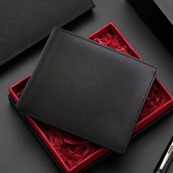 

new anti-theft brush rfid multi card wallet short leather men's wallet, Red;black