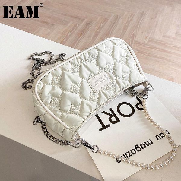 

evening bags [eam] love pearl minority handbag women's spring armpit bag 2021 design inclined span single square 18a6072
