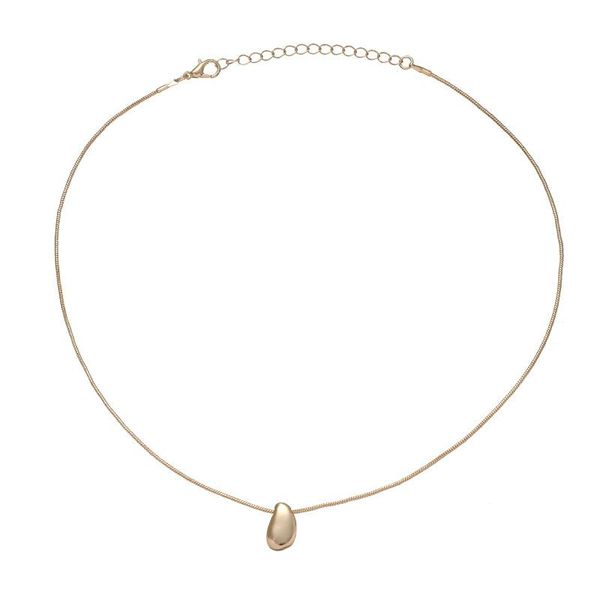 

pendant necklaces popacc korea water drop necklace female small and simple design clavicle chain men women same couple, Silver