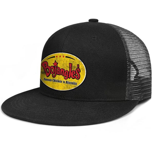 

bojangles' famous chicken french fries flat brim trucker cap plain hipster baseball hats american flag plaid printing camouflage, Blue;gray