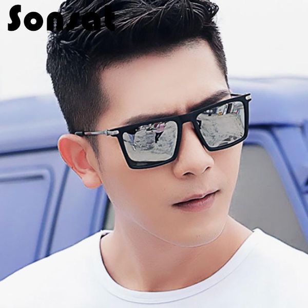 

sunglasses fashion decorative retro vintage eyewear for men and women square reflective mercury cross the bord, White;black