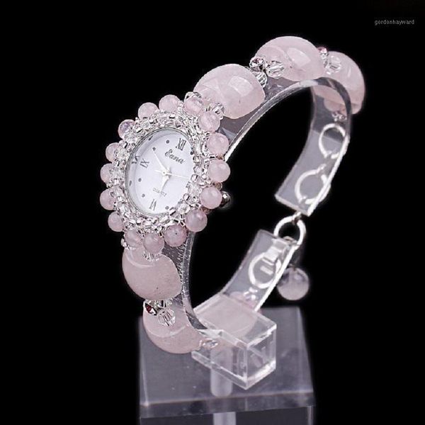 

fashion women rose quartz wrist watch wristwatch pink for girls students jewelry birthday christams gifts wristwatches, Slivery;brown