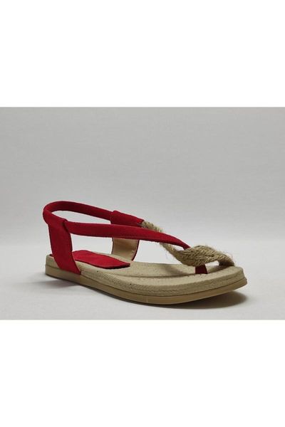 

women's red straw sole sandals, Black