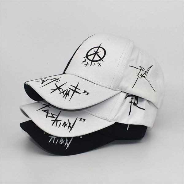 

spring and summer baseball cap black white graffiti outdoor versatile sunshade mens womens hat boys, Blue;gray