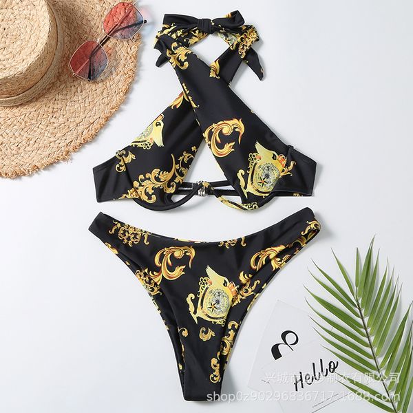

2021 bikini swimsuit fashion chinese style new, White;black