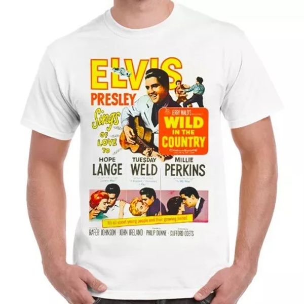

elvis presley wild in the country film retro t shirt 1499, White;black