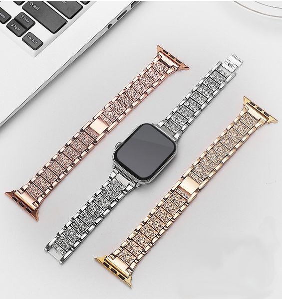 BLING Watch Strap compatível com a Apple Iwatch Band 38mm 40mm 42mm 44mm SE SERIES 6/5/4/3/2/1, Vitry Jewelry Metal Bracelet