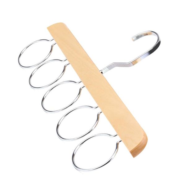 

hangers & racks multifunctional wooden scarf closet organizer hanger ties belts shawls holder rack with 5 loops