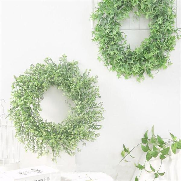 

spray simulation plant grass ring wreath wall sweet potato leaves and seahorse wedding romantic pendant door decor decorative flowers & wrea