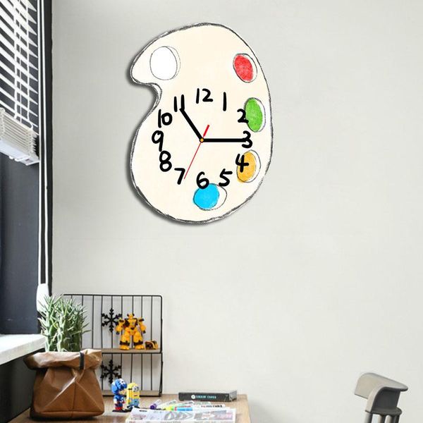 

simple european style wall clock for kids rooms cute wood living room mute horloge murale moderno home decor bk50bg clocks