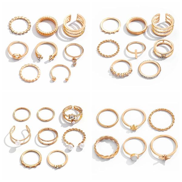 

wedding rings vienkim fashion jewelry set selling metal alloy hollow round opening women finger ring for girl lady party gift, Slivery;golden