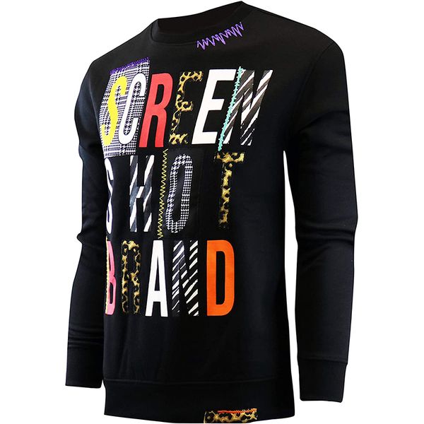 

men's english 3d printing hoodie visual impact party punk gothic round neck sweatshirt hoodie, Black