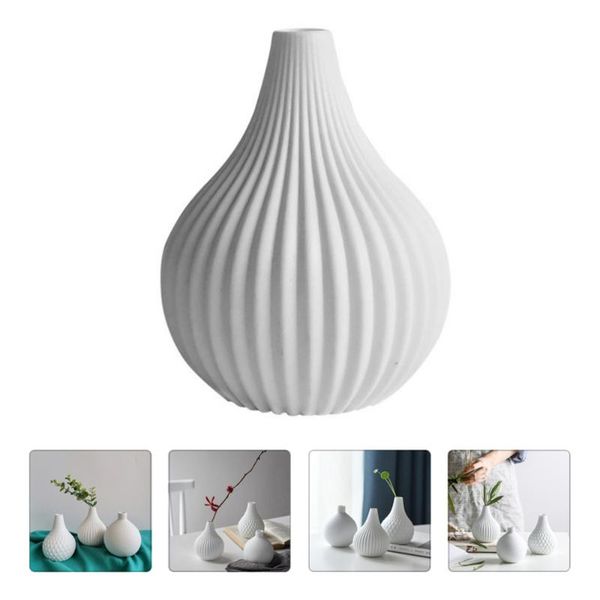 

vases 3pcs 1 set beautiful flower creative pots ceramic (white)