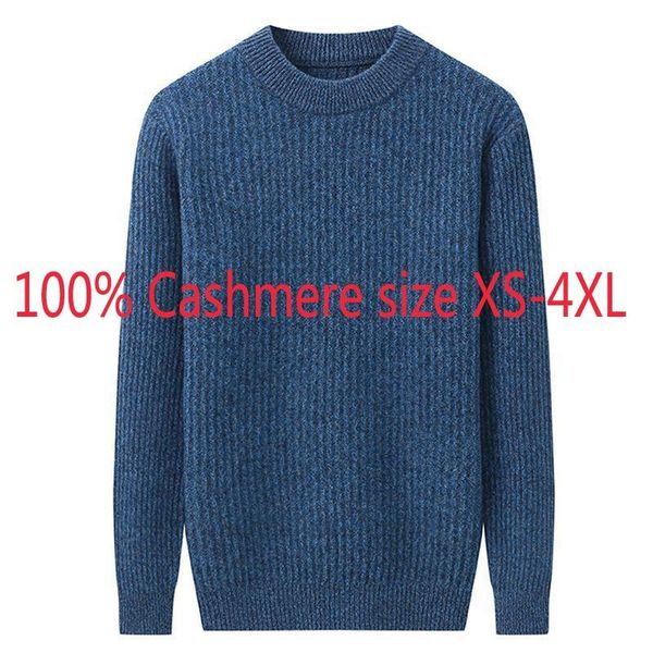 

winter heavy 100% pure cashmere men pullover knitting thick warm computer knitted o-neck plus size xs-4xl men's sweaters, White;black